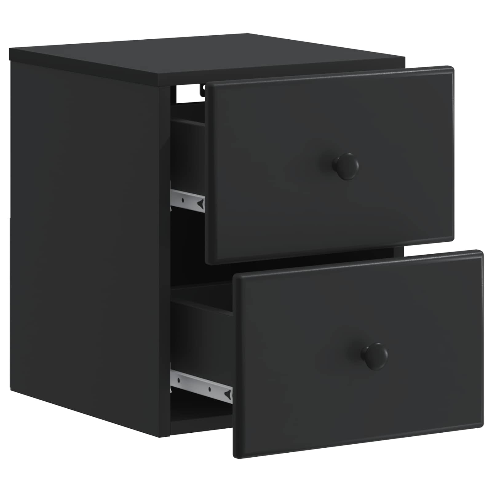 Τοίχου Κρεμαστό Κομοδίνο 2 pcs Μαύρο 34,5 x 33 x 40 εκ - Pakobazaar