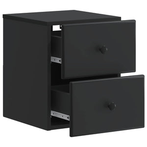 Τοίχου Κρεμαστό Κομοδίνο 2 pcs Μαύρο 34,5 x 33 x 40 εκ - Pakobazaar