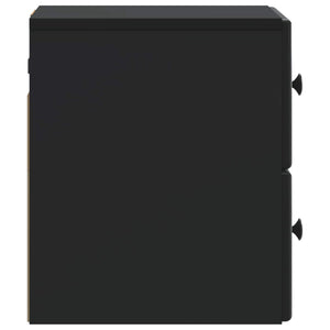 Τοίχου Κρεμαστό Κομοδίνο 2 pcs Μαύρο 34,5 x 33 x 40 εκ - Pakobazaar