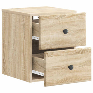 Τοίχου Κρεμαστό Κομοδίνο 2 pcs Sonoma Δρυς 34,5 x 33 x 40 εκ - Pakobazaar