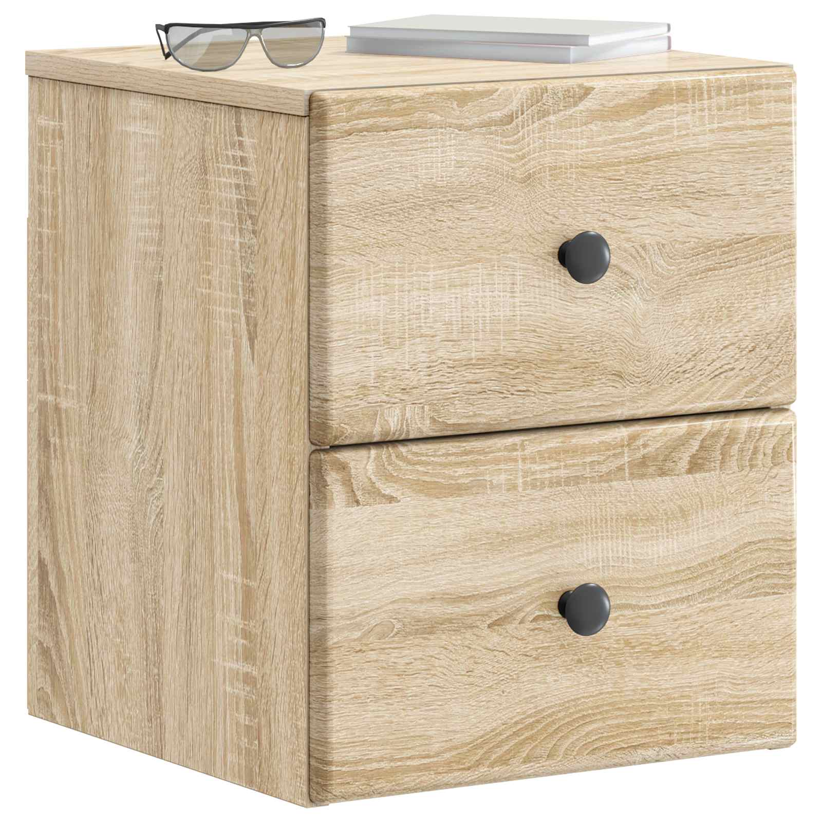 Τοίχου Κρεμαστό Κομοδίνο 2 pcs Sonoma Δρυς 34,5 x 33 x 40 εκ - Pakobazaar