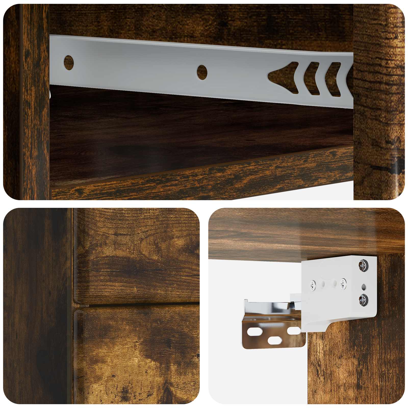 Τοίχου Κρεμαστό Κομοδίνο με συρτάρι 2 pcs Καπνισμένο Ξύλο Δρυός - Pakobazaar