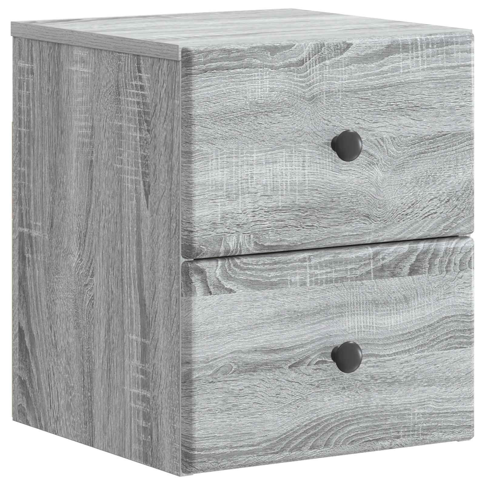 Τοίχου Κρεμαστό Κομοδίνο 2 pcs Γκρι Sonoma 34,5 x 33 x 40 εκ - Pakobazaar