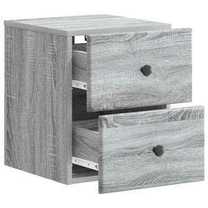 Τοίχου Κρεμαστό Κομοδίνο 2 pcs Γκρι Sonoma 34,5 x 33 x 40 εκ - Pakobazaar