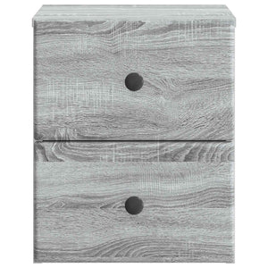 Τοίχου Κρεμαστό Κομοδίνο 2 pcs Γκρι Sonoma 34,5 x 33 x 40 εκ - Pakobazaar