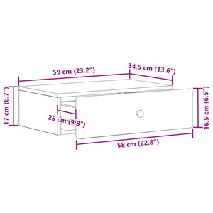 Τραπεζάκι Τοίχου Γκρι Sonoma 59 x 34,5 x 17 εκ. - Pakobazaar