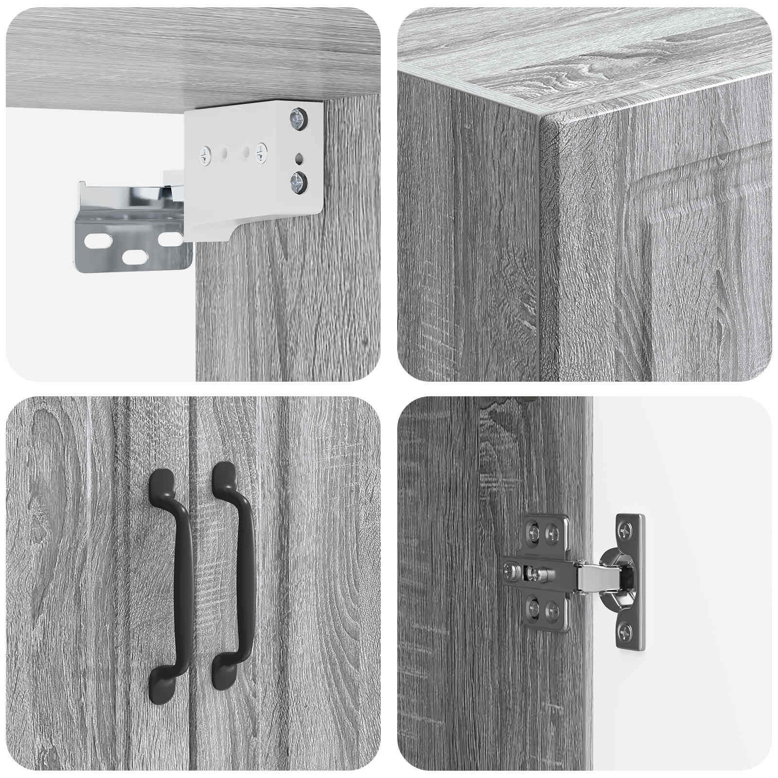 Τοίχου Ντουλάπα Γκρι Sonoma 66 x 34,5 x 90 εκ - Pakobazaar
