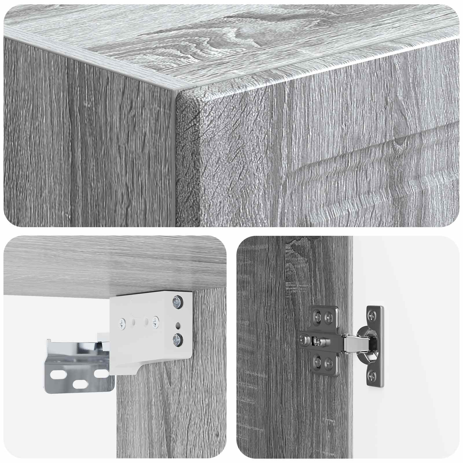 Τοίχου Ντουλάπα Γκρι Sonoma 33 x 34,5 x 90 εκ - Pakobazaar