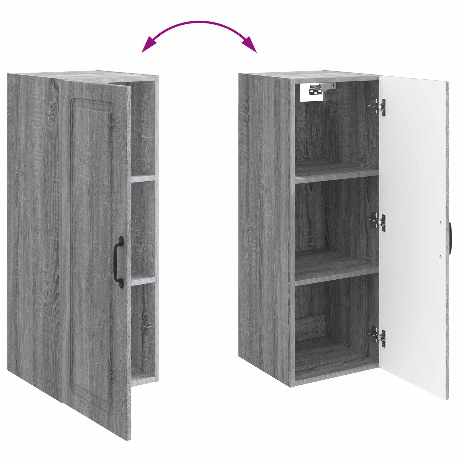 Τοίχου Ντουλάπα Γκρι Sonoma 33 x 34,5 x 90 εκ - Pakobazaar
