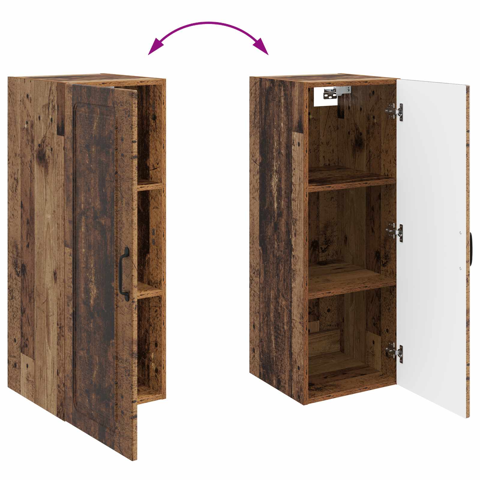 Τοίχου Ντουλάπα Παλαιωμένο ξύλο 33 x 34,5 x 90 εκ - Pakobazaar
