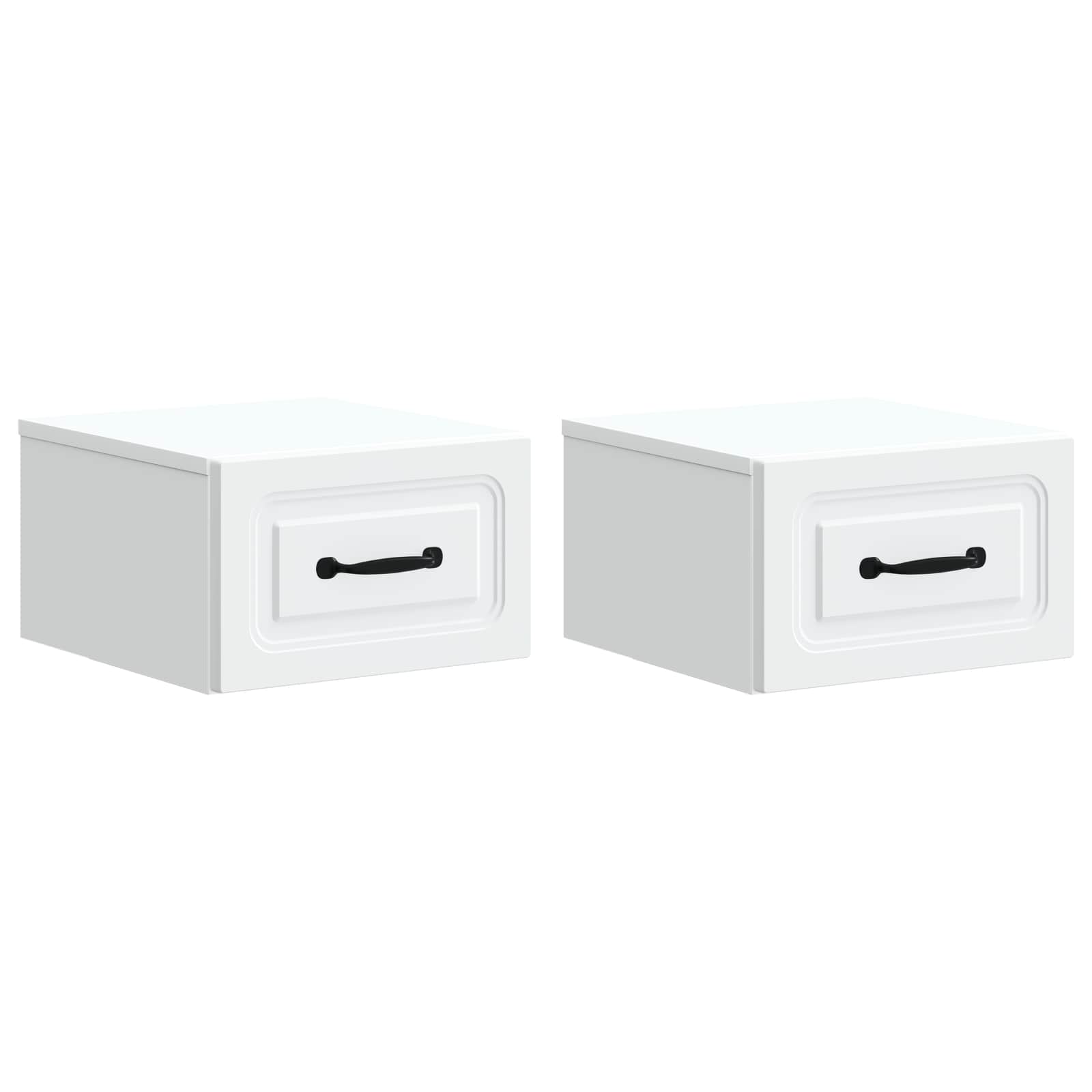 Τοίχου Κρεμαστό Κομοδίνο 2 pcs Λευκό 34,5 x 33 x 20 εκ. - Pakobazaar