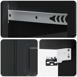 Τοίχου Κρεμαστό Κομοδίνο 2 pcs Μαύρο 34,5 x 33 x 20 εκ. - Pakobazaar
