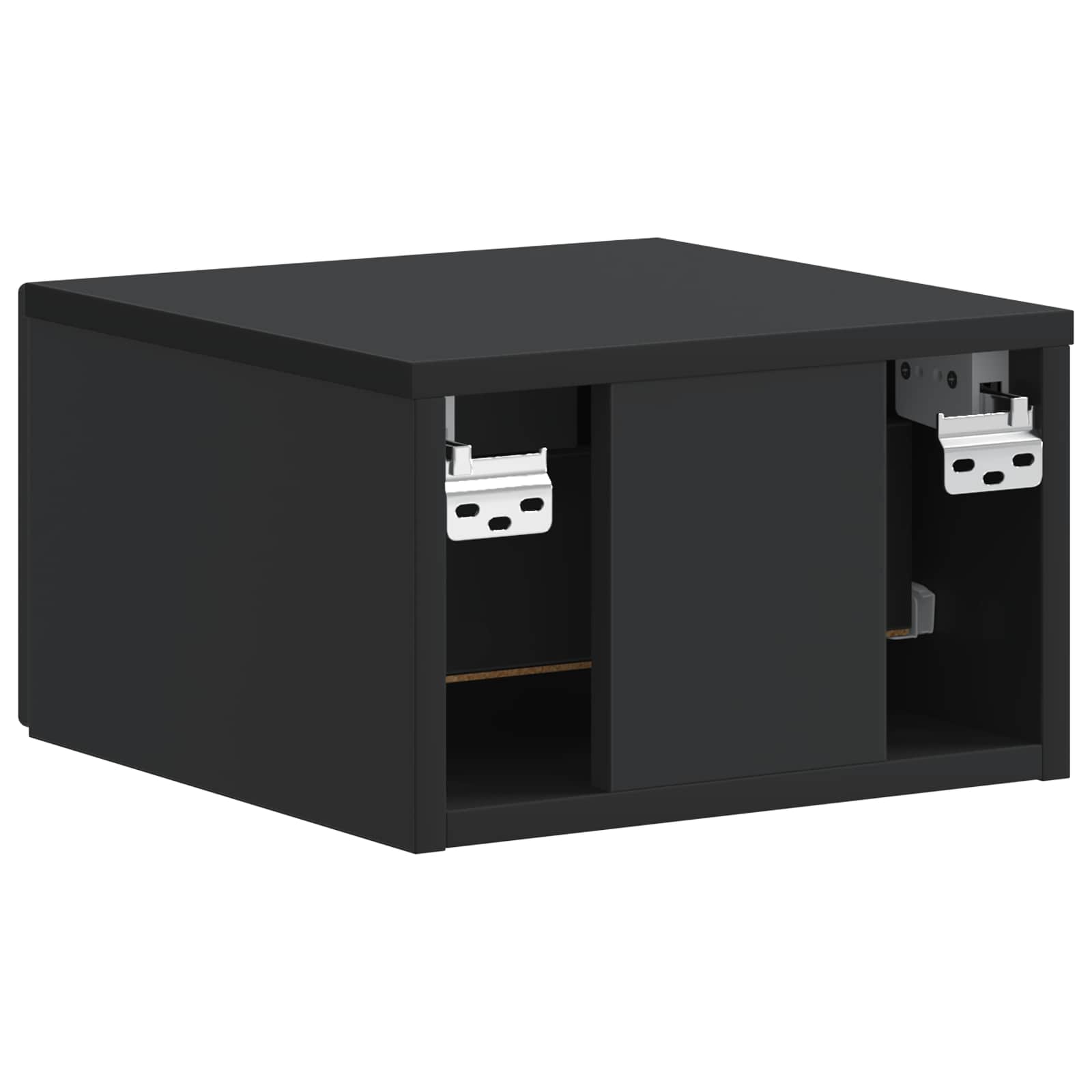 Τοίχου Κρεμαστό Κομοδίνο 2 pcs Μαύρο 34,5 x 33 x 20 εκ. - Pakobazaar