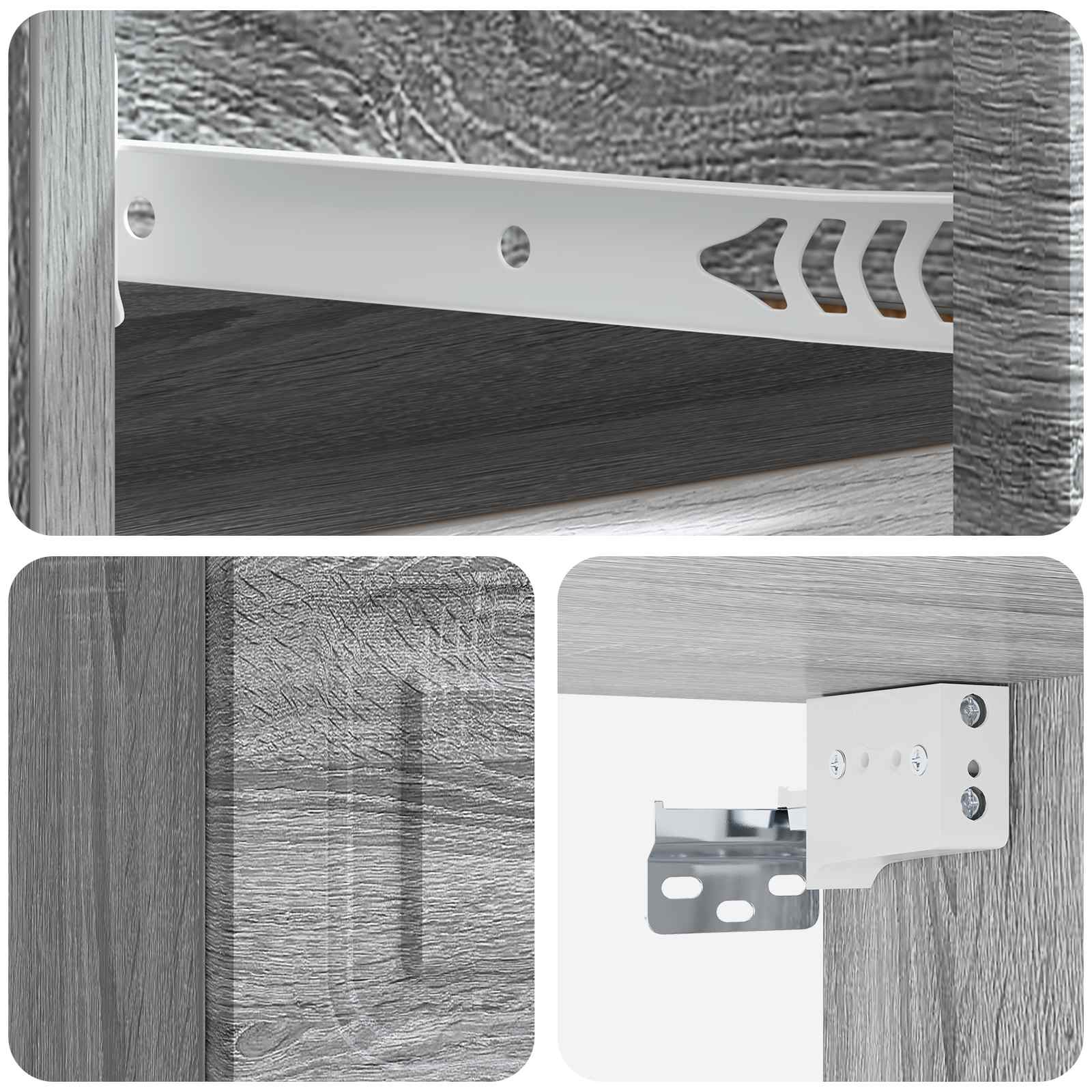 Τοίχου Κρεμαστό Κομοδίνο 2 pcs Γκρι Sonoma 34,5 x 33 x 20 εκ. - Pakobazaar