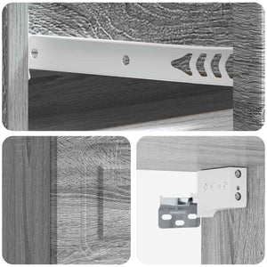 Τοίχου Κρεμαστό Κομοδίνο 2 pcs Γκρι Sonoma 34,5 x 33 x 20 εκ. - Pakobazaar