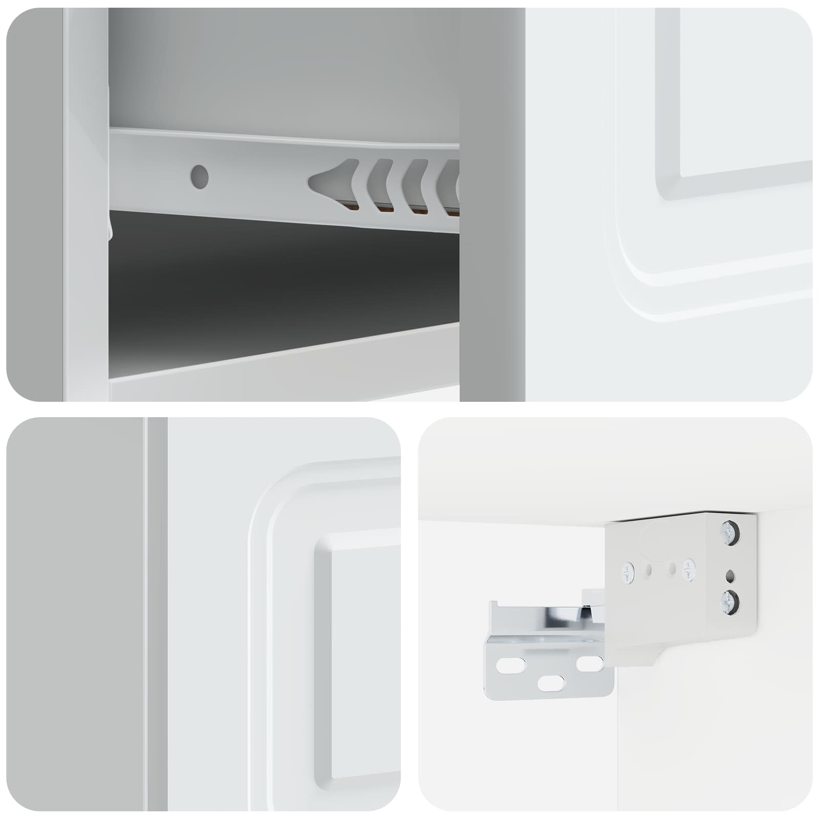 Τοίχου Κρεμαστό Κομοδίνο 2 pcs Λευκό 49 x 34,5 x 20 εκ. - Pakobazaar