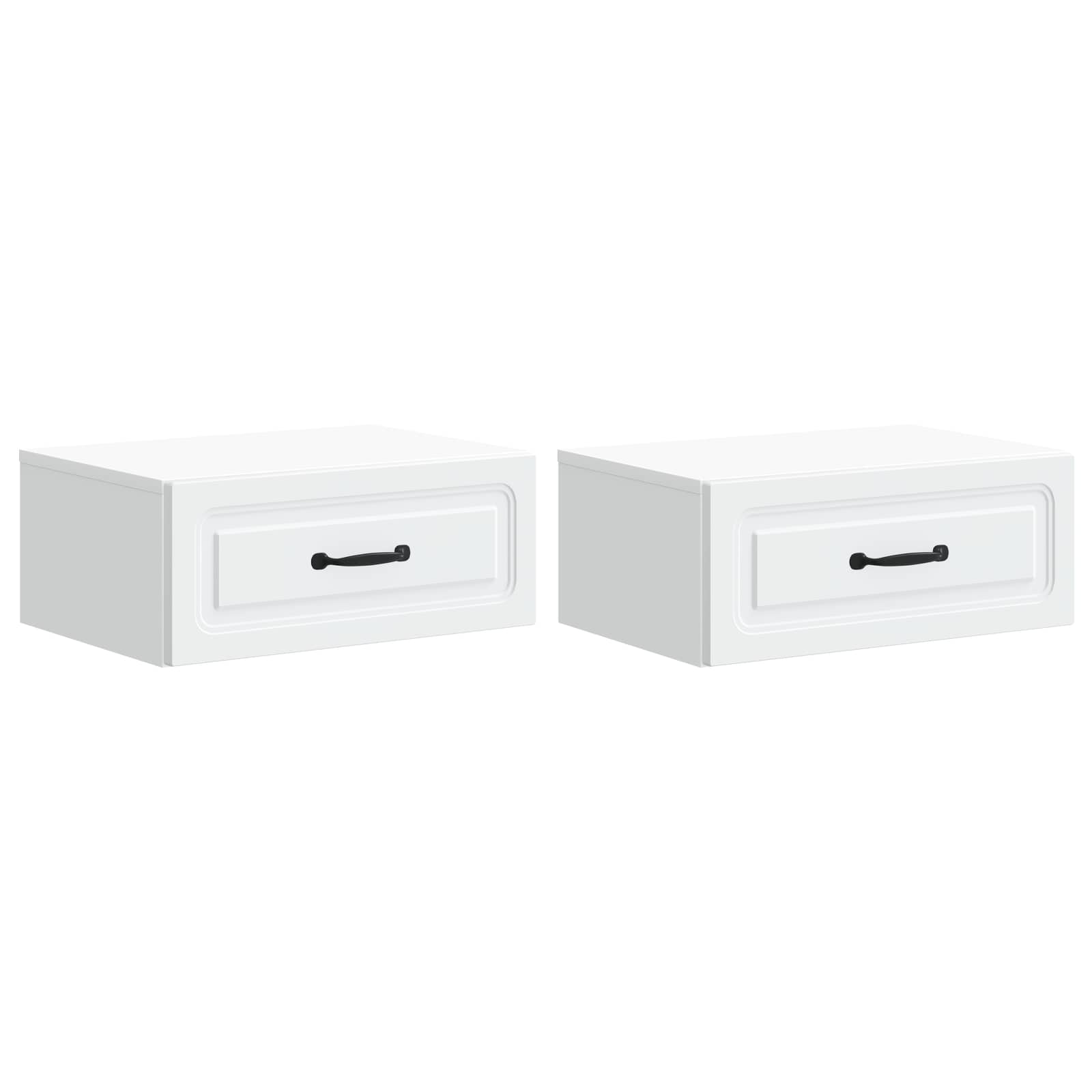 Τοίχου Κρεμαστό Κομοδίνο 2 pcs Λευκό 49 x 34,5 x 20 εκ. - Pakobazaar