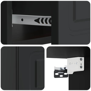 Τοίχου Κρεμαστό Κομοδίνο 2 pcs Μαύρο 49 x 34,5 x 20 εκ. - Pakobazaar