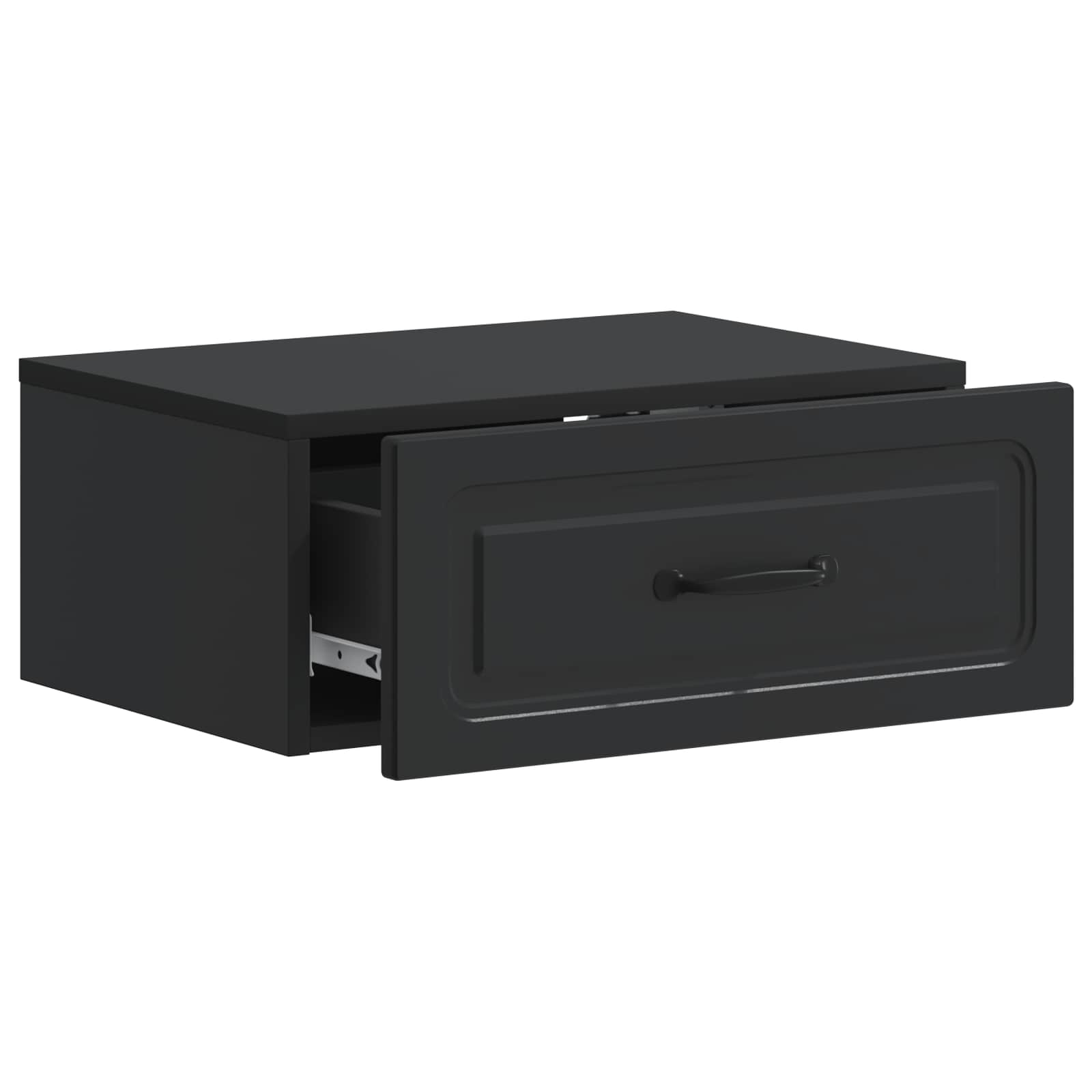 Τοίχου Κρεμαστό Κομοδίνο 2 pcs Μαύρο 49 x 34,5 x 20 εκ. - Pakobazaar