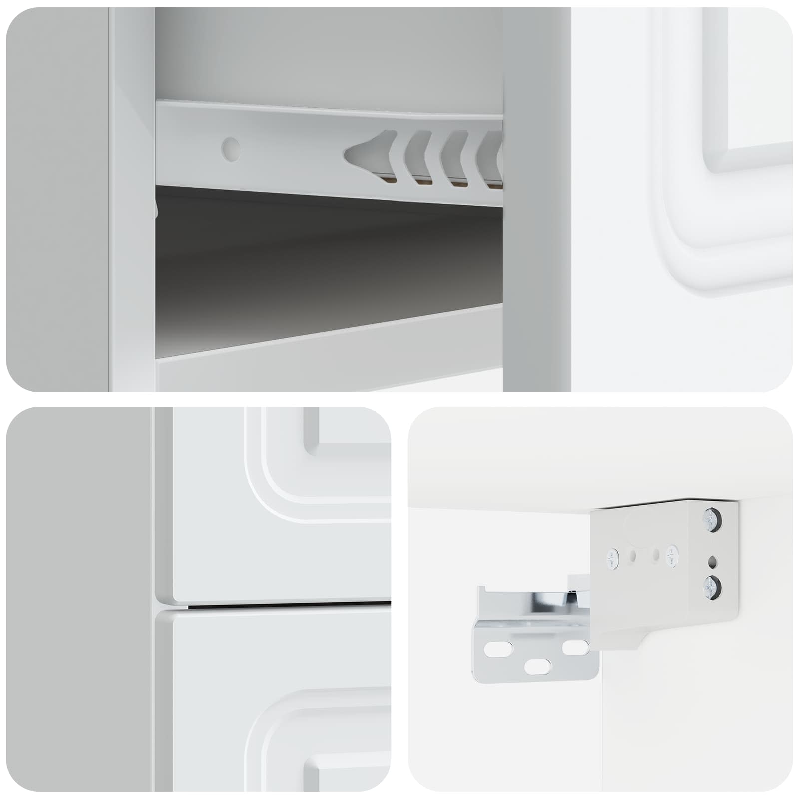 Τοίχου Κρεμαστό Κομοδίνο 2 pcs Λευκό 34,5 x 33 x 40 εκ - Pakobazaar
