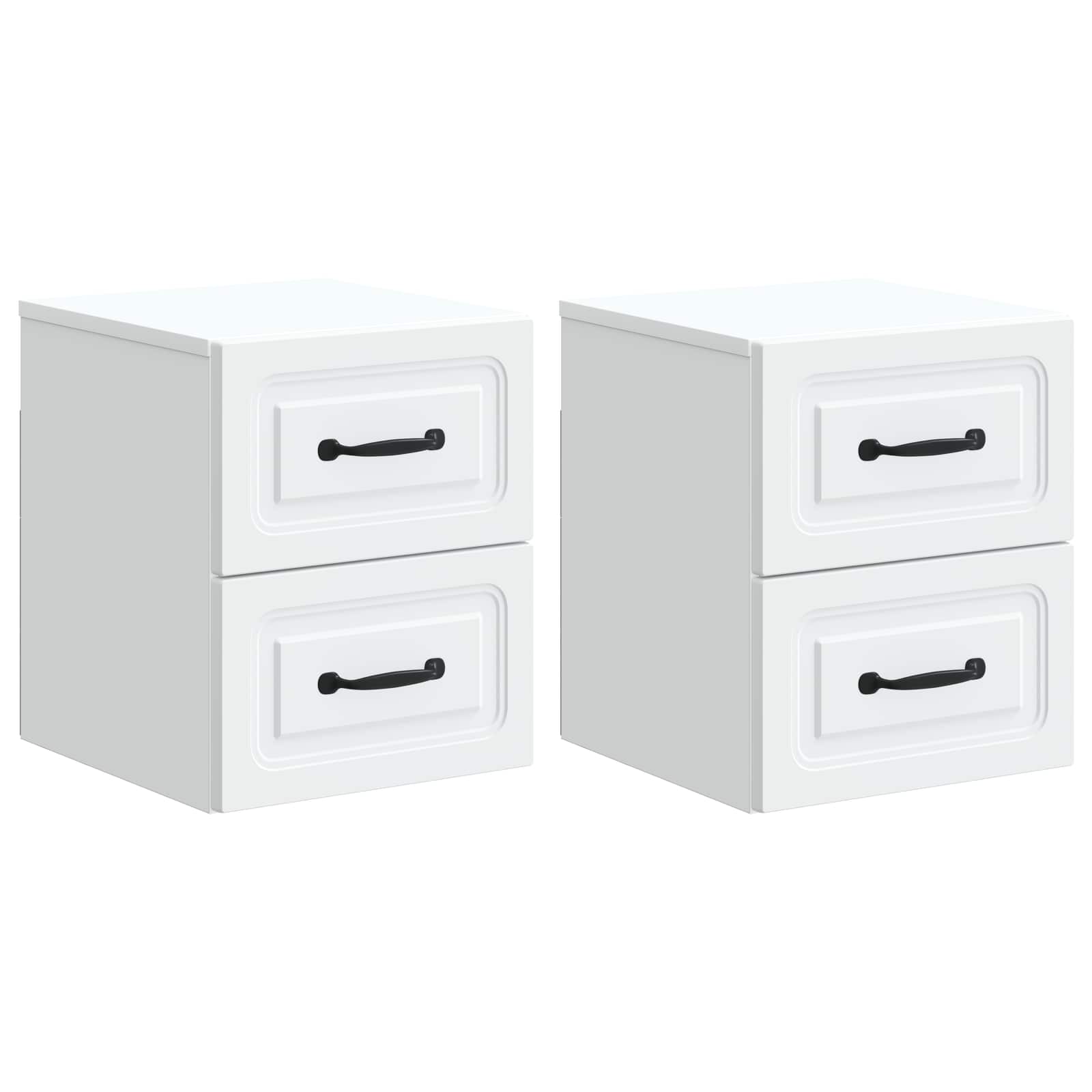 Τοίχου Κρεμαστό Κομοδίνο 2 pcs Λευκό 34,5 x 33 x 40 εκ - Pakobazaar