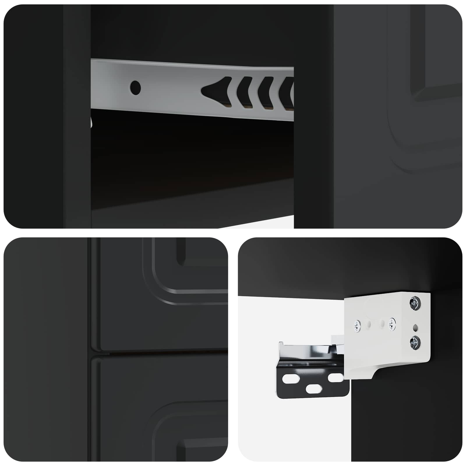Τοίχου Κρεμαστό Κομοδίνο 2 pcs Μαύρο 34,5 x 33 x 40 εκ - Pakobazaar