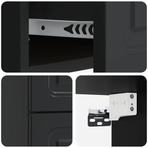 Τοίχου Κρεμαστό Κομοδίνο 2 pcs Μαύρο 34,5 x 33 x 40 εκ - Pakobazaar