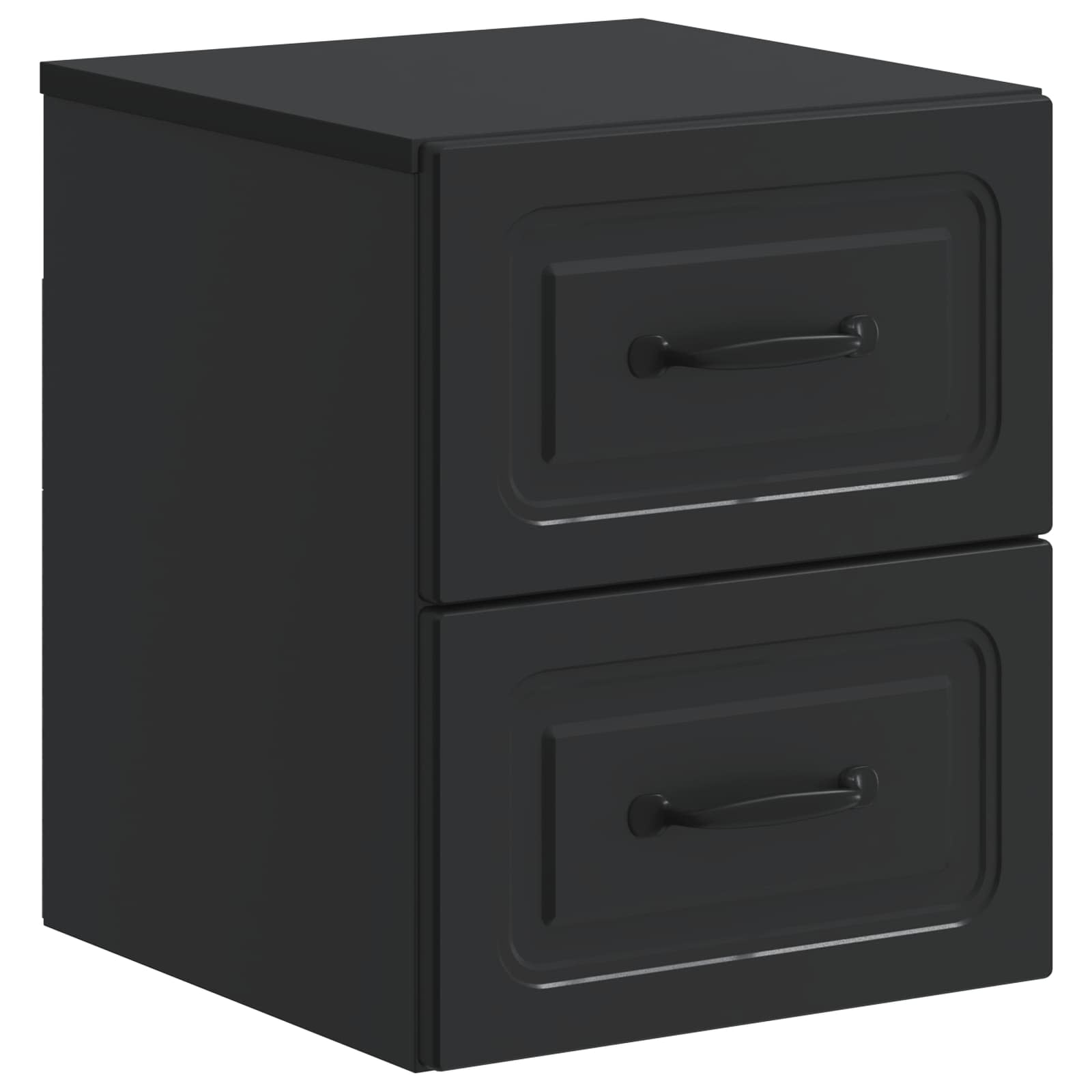 Τοίχου Κρεμαστό Κομοδίνο 2 pcs Μαύρο 34,5 x 33 x 40 εκ - Pakobazaar
