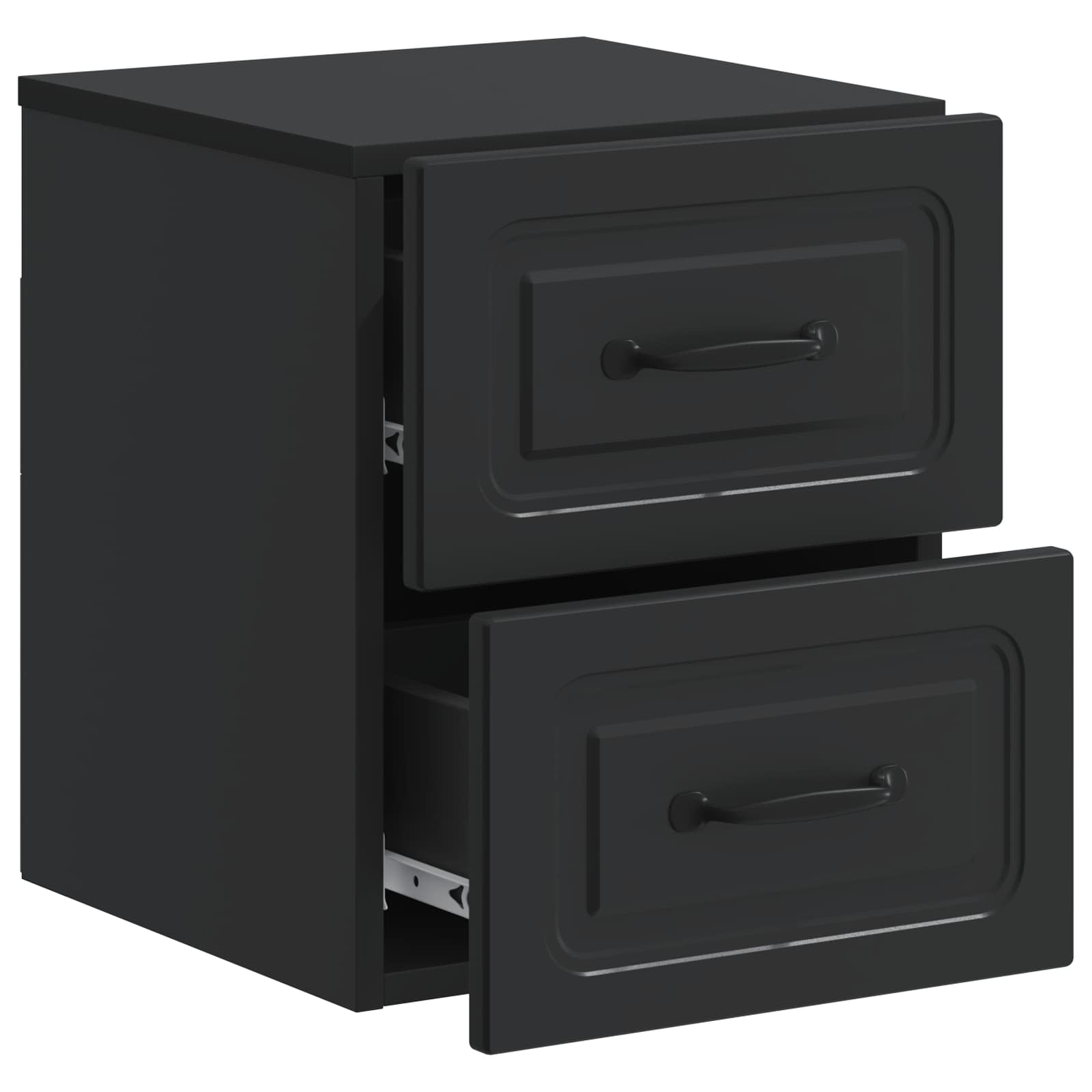 Τοίχου Κρεμαστό Κομοδίνο 2 pcs Μαύρο 34,5 x 33 x 40 εκ - Pakobazaar
