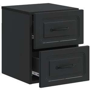 Τοίχου Κρεμαστό Κομοδίνο 2 pcs Μαύρο 34,5 x 33 x 40 εκ - Pakobazaar