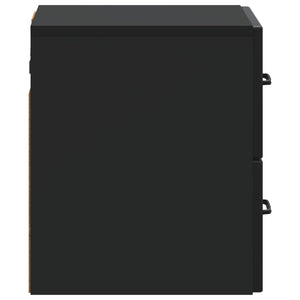 Τοίχου Κρεμαστό Κομοδίνο 2 pcs Μαύρο 34,5 x 33 x 40 εκ - Pakobazaar