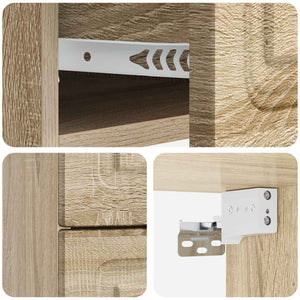 Τοίχου Κρεμαστό Κομοδίνο 2 pcs Sonoma Δρυς 34,5 x 33 x 40 εκ - Pakobazaar