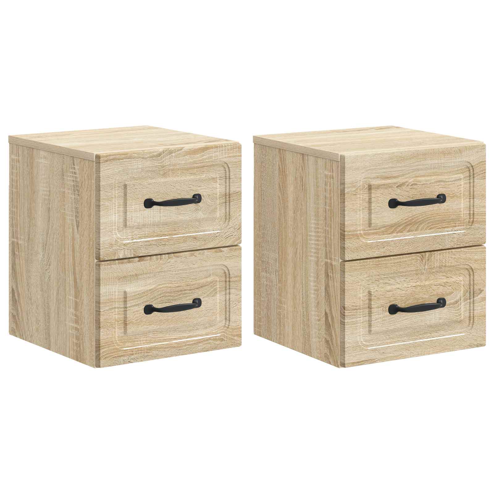 Τοίχου Κρεμαστό Κομοδίνο 2 pcs Sonoma Δρυς 34,5 x 33 x 40 εκ - Pakobazaar