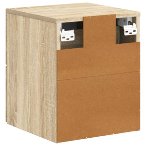 Τοίχου Κρεμαστό Κομοδίνο 2 pcs Sonoma Δρυς 34,5 x 33 x 40 εκ - Pakobazaar