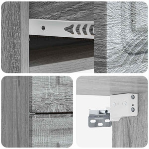 Τοίχου Κρεμαστό Κομοδίνο Γκρι Sonoma 34,5 x 33 x 40 εκ - Pakobazaar