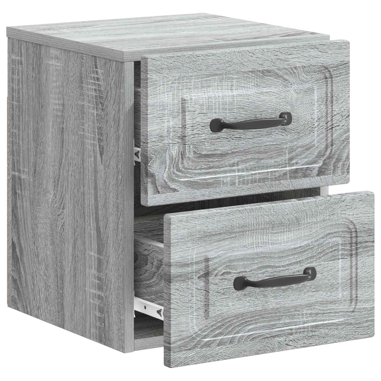 Τοίχου Κρεμαστό Κομοδίνο 2 pcs Γκρι Sonoma 34,5 x 33 x 40 εκ - Pakobazaar