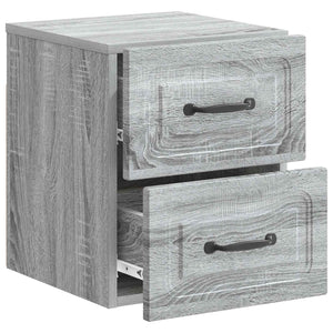 Τοίχου Κρεμαστό Κομοδίνο 2 pcs Γκρι Sonoma 34,5 x 33 x 40 εκ - Pakobazaar
