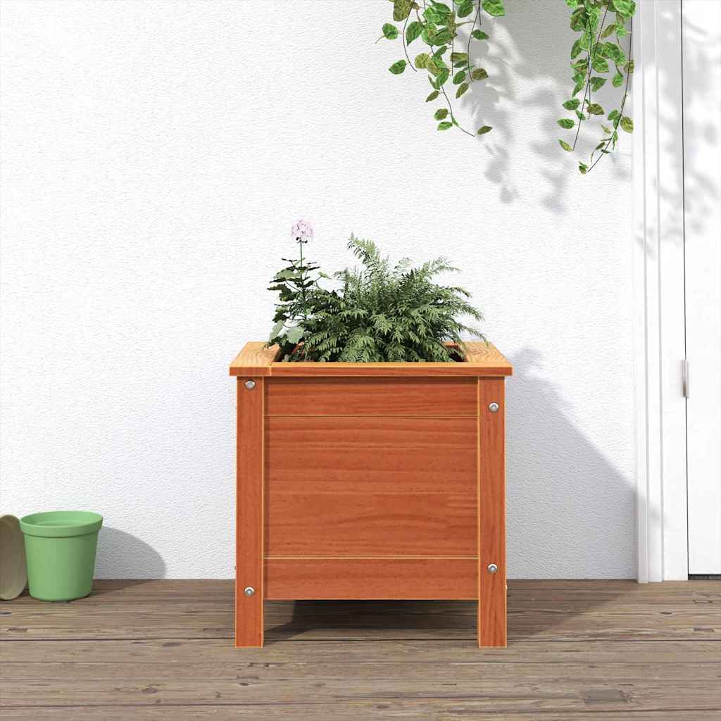 Γλάστρα Κήπου Κερωτό καφέ 40 x 40 x 39 cm Στερεά ξυλεία πεύκου