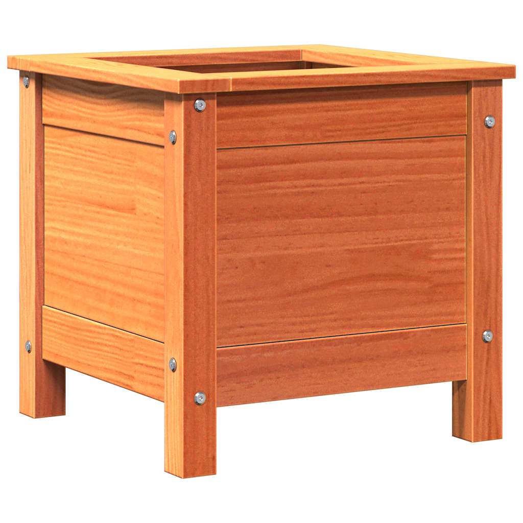 Γλάστρα Κήπου Κερωτό καφέ 40 x 40 x 39 cm Στερεά ξυλεία πεύκου