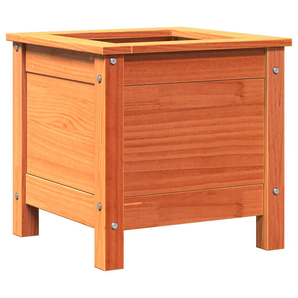Γλάστρα Κήπου Κερωτό καφέ 40 x 40 x 39 cm Στερεά ξυλεία πεύκου
