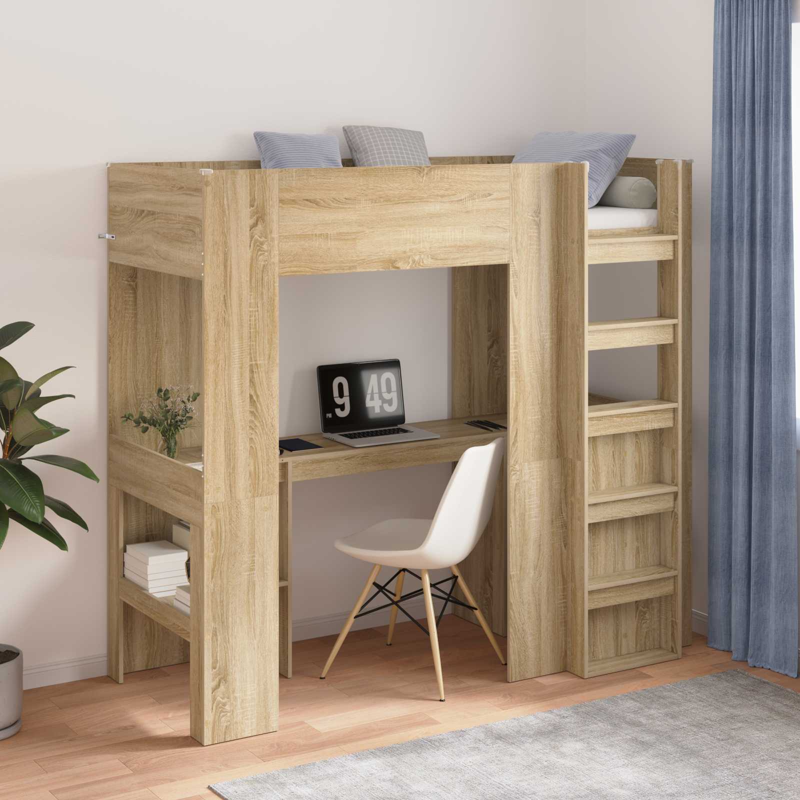 Σκελετός κουκέτας με γραφείο Δρύς Sonoma 75 x 190 cm - Pakobazaar