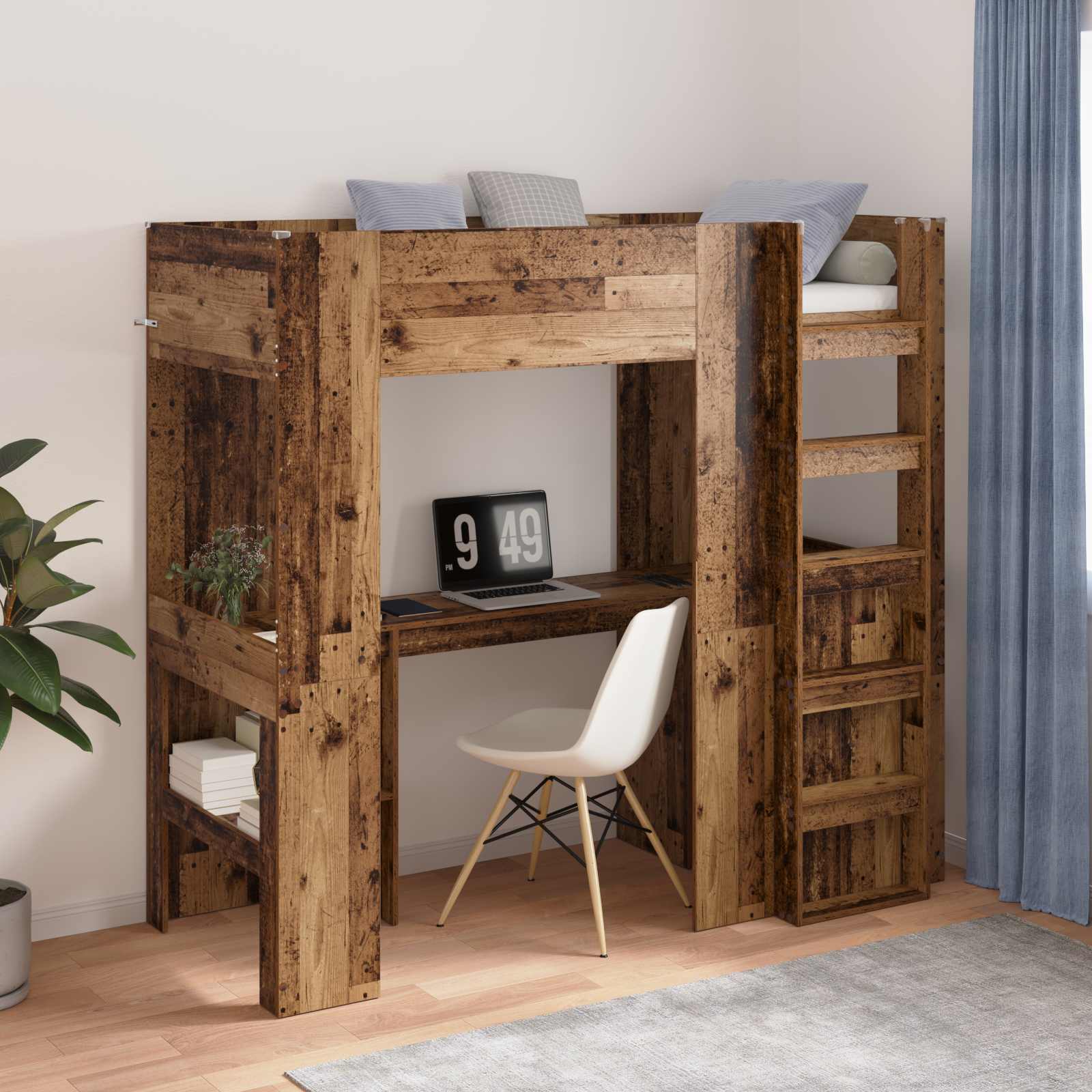 Σκελετός κουκέτας με γραφείο Παλιό ξύλο 75 x 190 cm