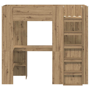 Σκελετός κουκέτας με γραφείο με ράφι Artisan Oak 75 x 190 cm