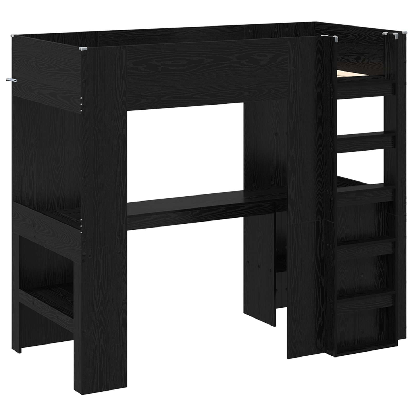 Σκελετός κουκέτας με γραφείο Μαύρη Οξυά 90 x 190 cm - Pakobazaar