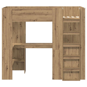 Σκελετός κουκέτας με γραφείο με ράφι Artisan Oak 90 x 190 cm