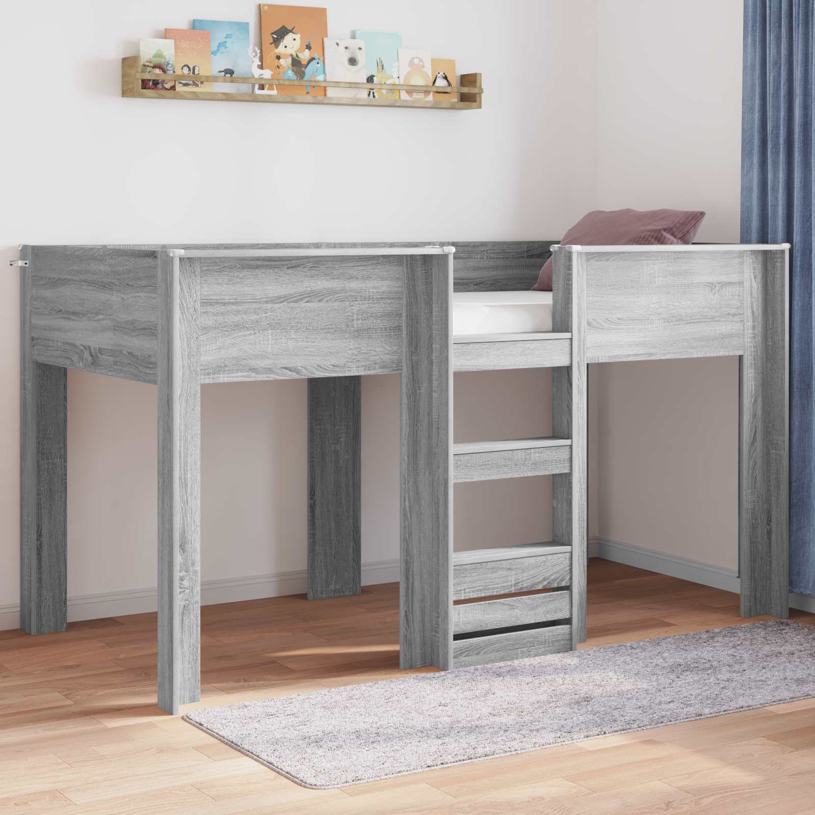 Κρεβάτι Κουκέτα για Παιδιά Γκρίζο Σονομα 90 x 190 cm - Pakobazaar