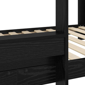 Κρεβάτι Κουκέτα για Παιδιά Μαύρη Οξυά 90 x 190 cm - Pakobazaar