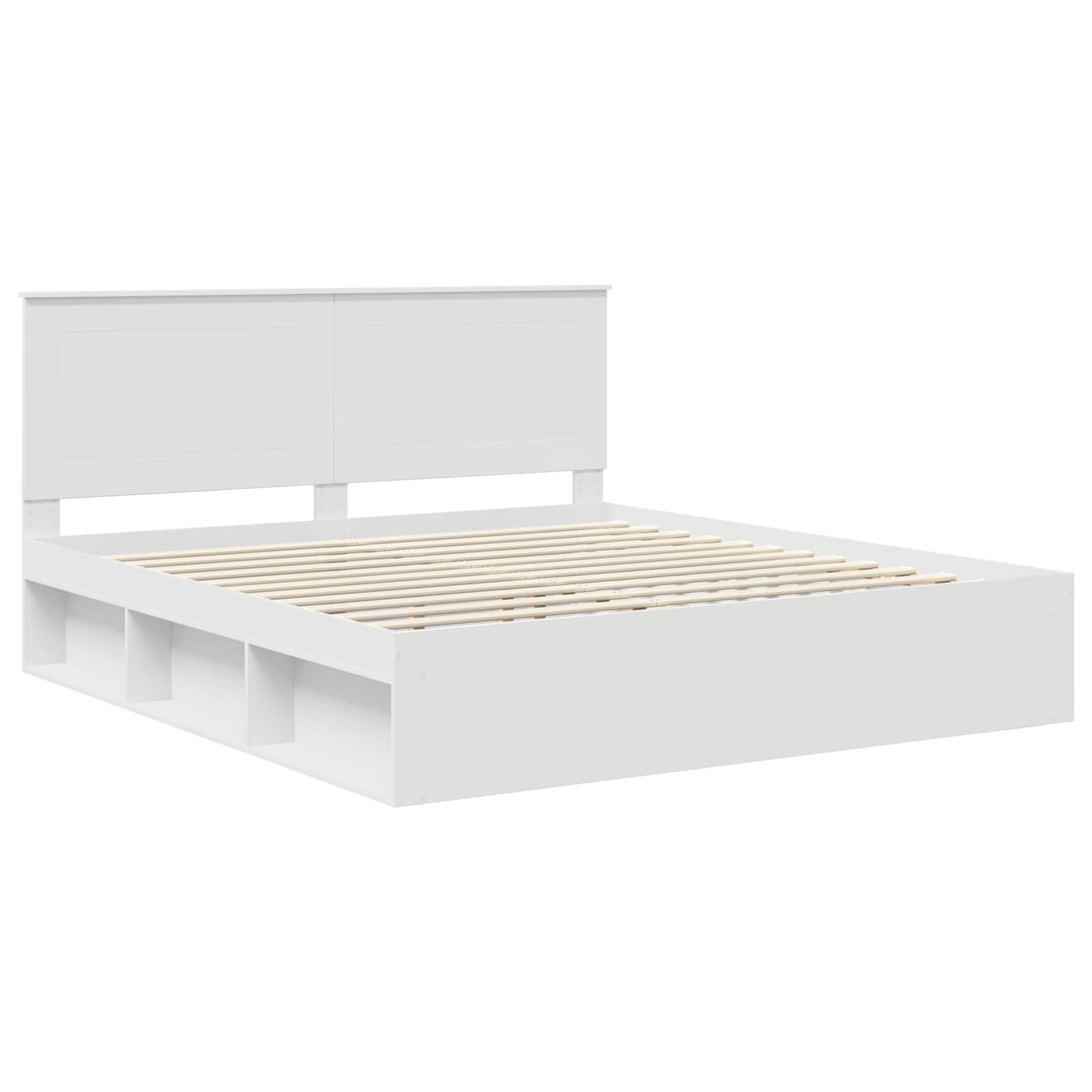 Σκελετός Κρεβατιού Λευκό 180 x 200 cm Στερεά ξυλεία πεύκου - Pakobazaar