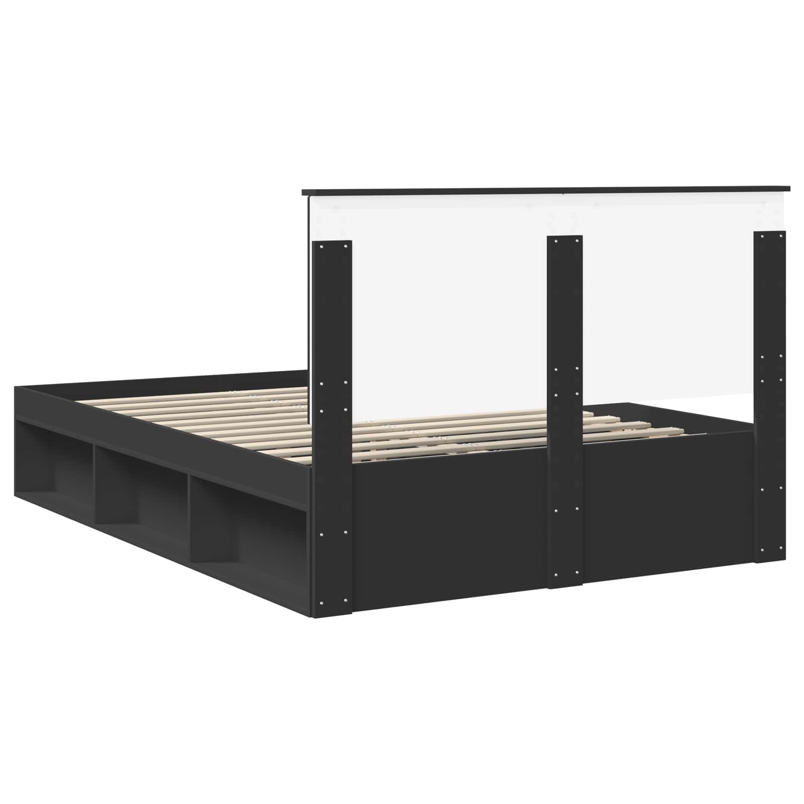 Σκελετός Κρεβατιού Μαύρο 140 x 190 cm Στερεά ξυλεία πεύκου - Pakobazaar