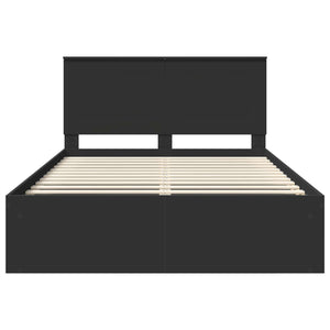 Σκελετός Κρεβατιού Μαύρο 140 x 190 cm Στερεά ξυλεία πεύκου - Pakobazaar